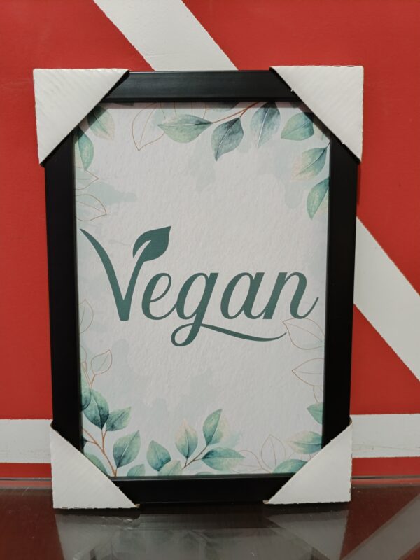 quadro vegan com folhas