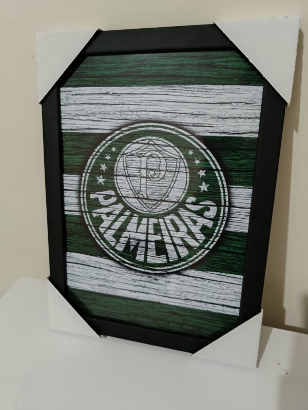 quadro palmeiras com textura de madeira