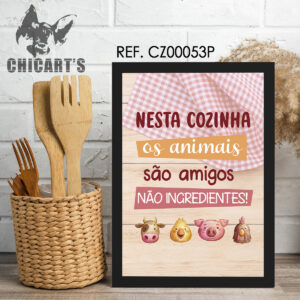 quadro vegano nesta cozinha os animais são amigos não ingredientes